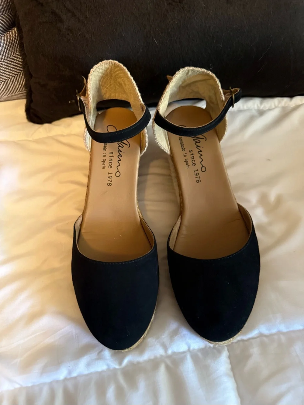 Chic Black Ankle-Strap Espadrille Flats - Handmade in Italy